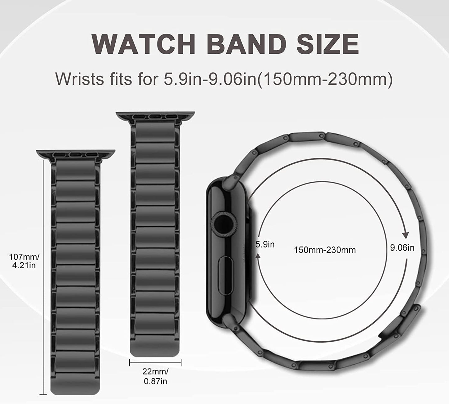 Oribox Compatible with Apple Watch Bands 45Mm 44Mm 42Mm,Metal Stainless Steel Band,High-Grade Adjustable Strap Magnetic Wristband for Iwatch Series SE 8 7 6 5 4 3 2 1 for Women Men  ORIbox   