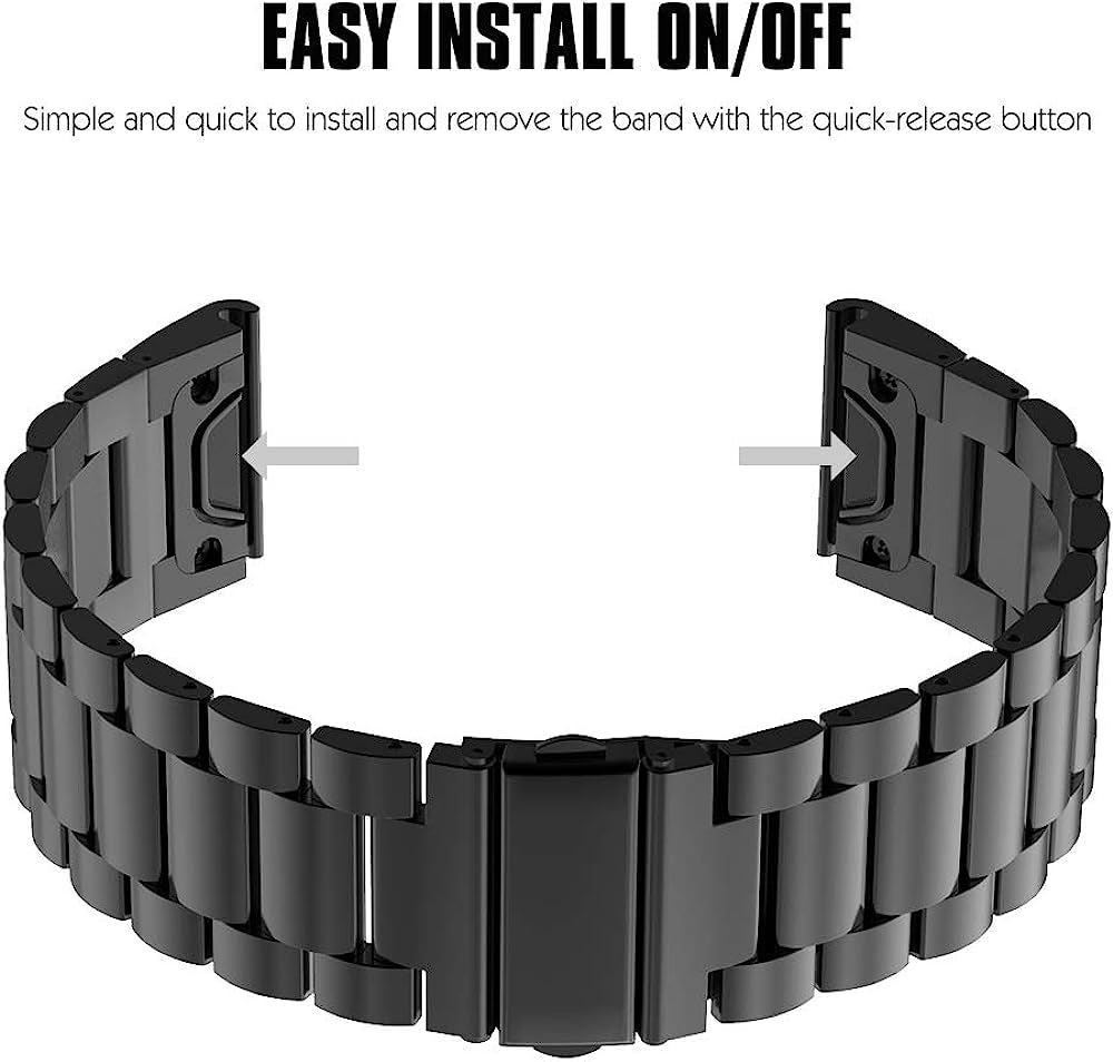 Moko Band Compatible with Garmin Fenix 5 Quick Fit 22Mm Watch Band, Stainless Steel Replacement Strap Fit Fenix 5/Fenix 5 Plus/Forerunner 935/945/Instinct/Approach S60(Not Fit Fenix 5X/5S)  MoKo   