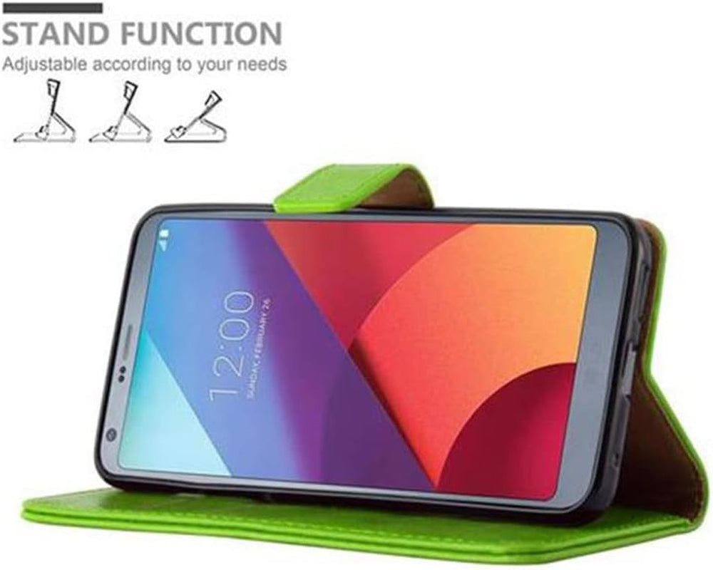 Cadorabo Book Case Compatible with LG G6 in Grass Green - with Magnetic Closure, Stand Function and Card Slot - Wallet Etui Cover Pouch PU Leather Flip  Cadorabo   