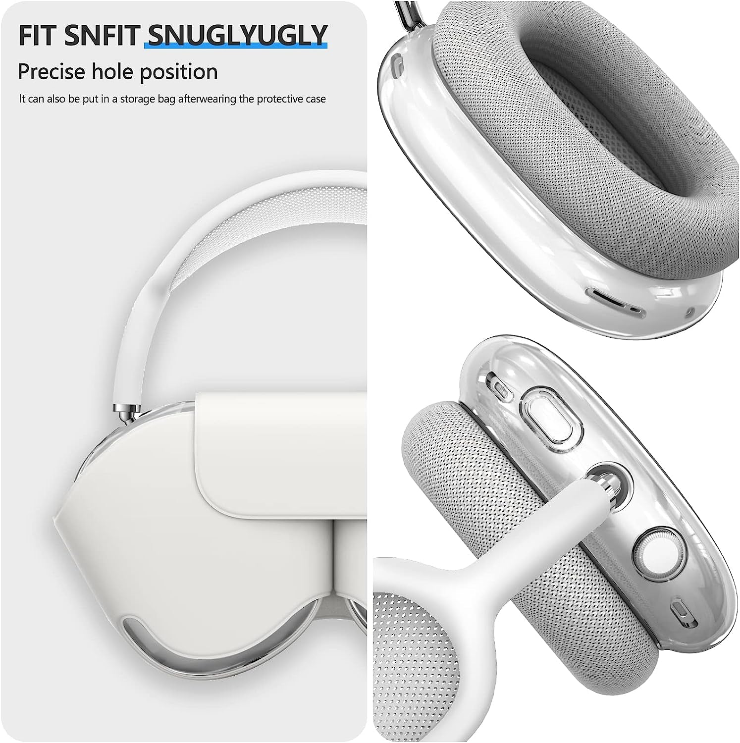 Clear Airpods Max Case,Soft TPU Case for Apple Airpods Max Skin Anti-Scratch Accessories,No Yellowing Transparent Airpods Max Case Cover(Clear)  Inesore   