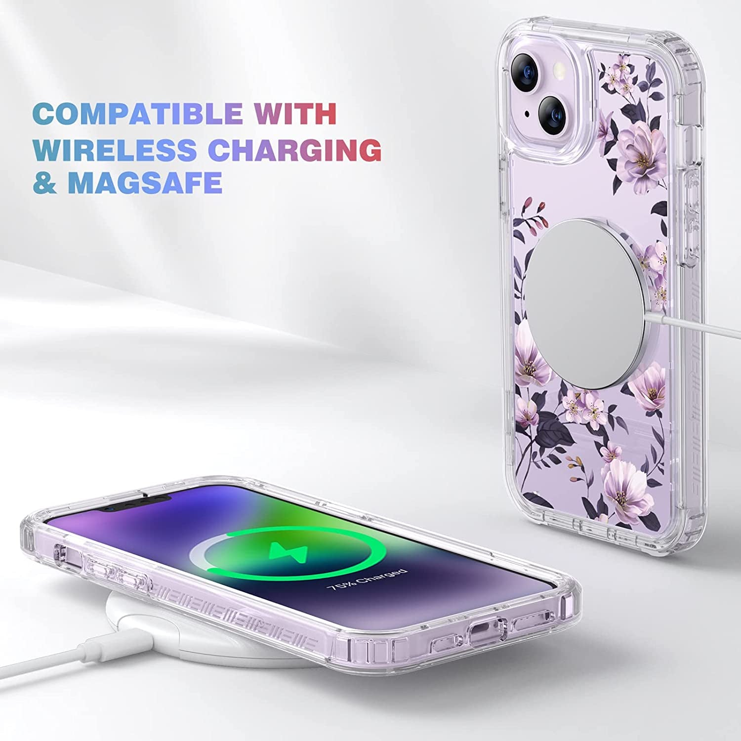 Diaclara Designed for Iphone 14 Case, Full Body Rugged Case with Built-In Touch Sensitive Anti-Scratch Screen Protector, with Camera Lens Protector for Iphone 14 6.1" (Camellia)  Diaclara   