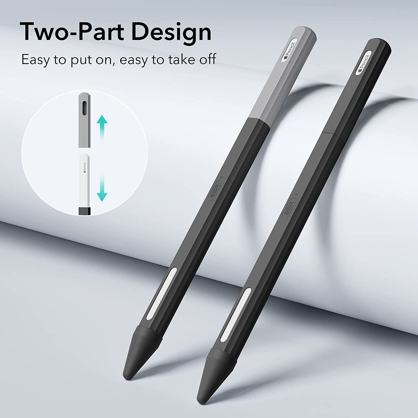 ESR Apple Pencil Case Compatible with Apple Pencil 2Nd Generation, Durable Silicone Sleeve, Compatible with Magnetic Charging, Ultra Lightweight Apple Pencil Cover, Black  Electronic Silk Road Corp   