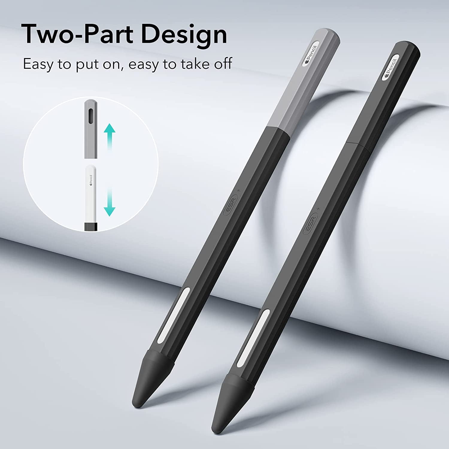 ESR Apple Pencil Case Compatible with Apple Pencil 2Nd Generation, Durable Silicone Sleeve, Compatible with Magnetic Charging, Ultra Lightweight Apple Pencil Cover, Black  Electronic Silk Road Corp   