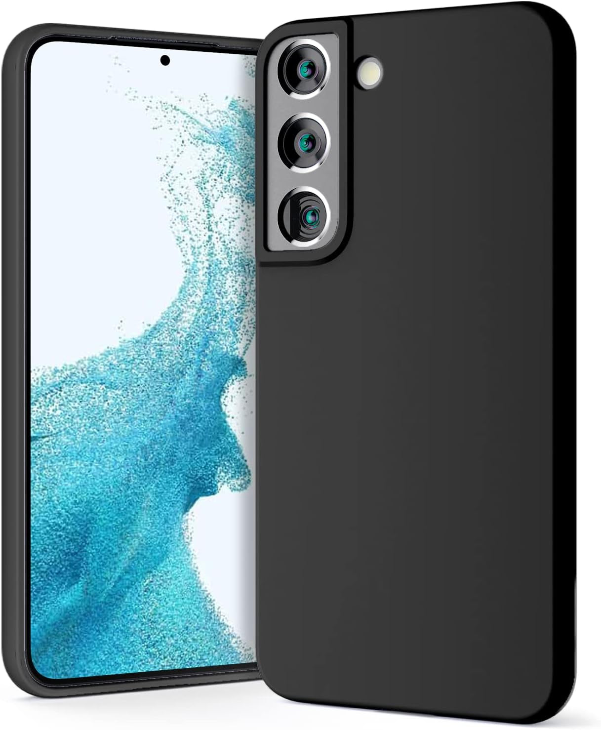 GOOSPERY Liquid Silicone Designed for Galaxy S22 Case (6.1 Inches) Silky-Soft Touch Full Body Protection with [Soft Microfiber Lining] Shockproof Cover Case - Black  GOOSPERY   