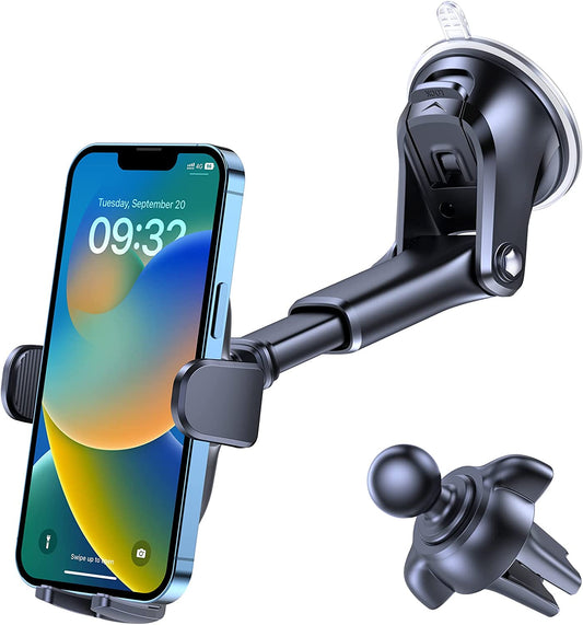 OQTIQ 3-In-1 Suction Cup Phone Holder Windshield/Dashboard/Air Vent, Mount with Strong Sticky Gel Pad for Car, Compatible with Iphone, Samsung & Other Cellphone  OQTIQ   