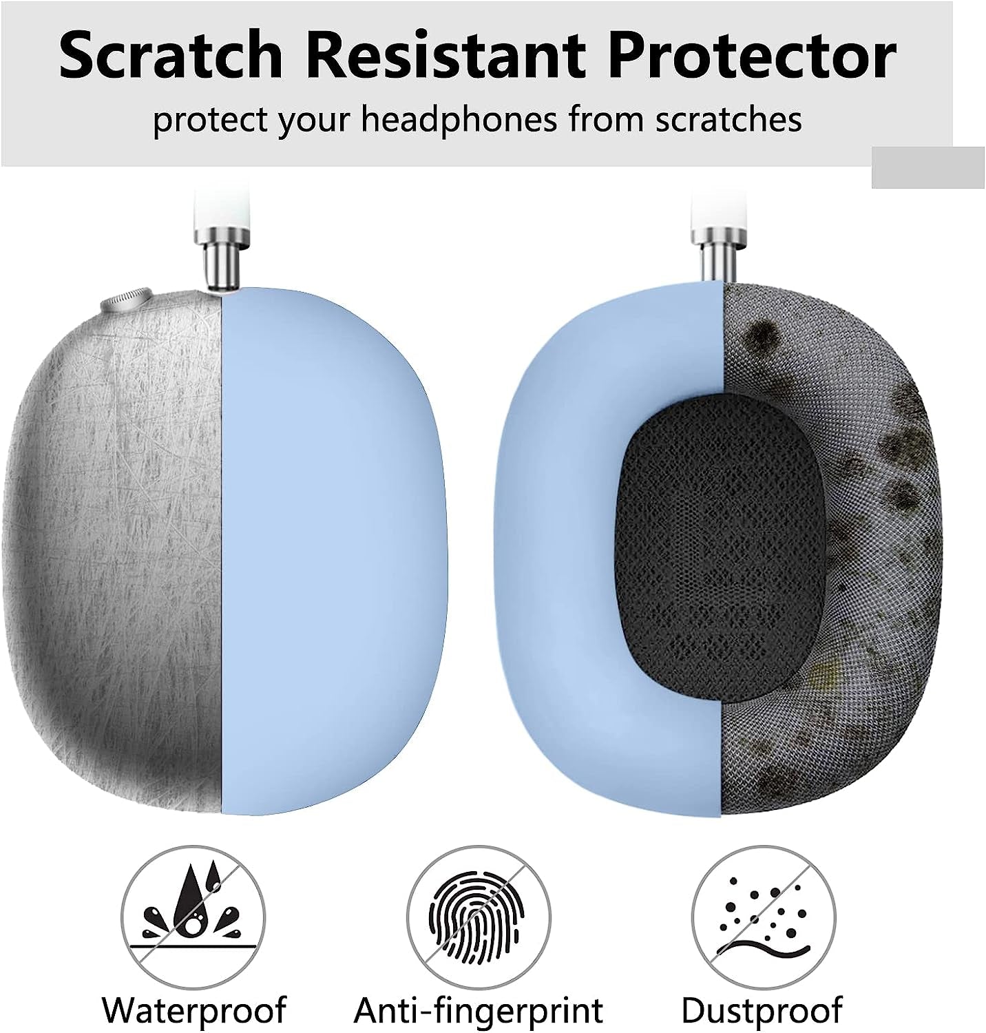 Aiaabq for Airpods Max Case Cover,Anti-Scratch Ear Pad Case Cover/Ear Cups Cover/Headband Cover for Airpods Max, Accessories Soft Silicone Skin Protector for Apple Airpods Max  Aiaabq   