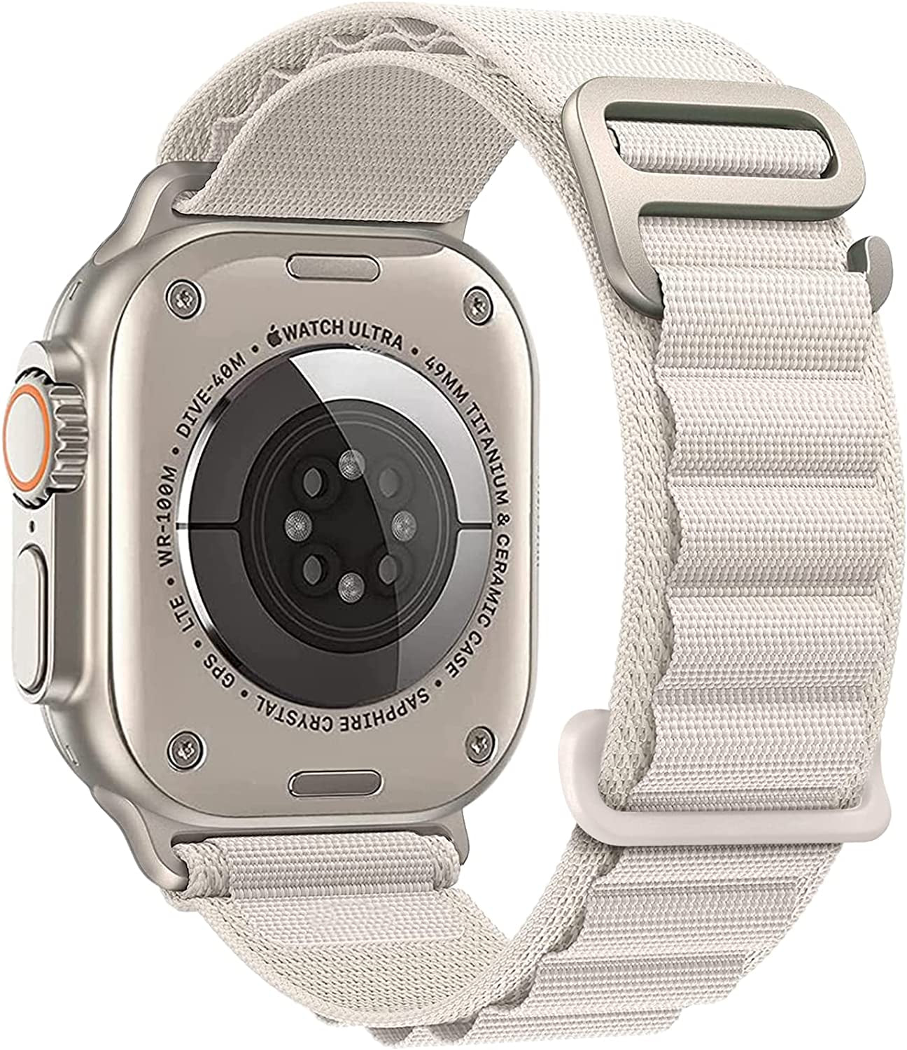 VNCAS Compatible with Apple Watch Ultra Band 49Mm 45Mm 44Mm 42Mm 38Mm 40Mm 41Mm Men Women, Rugged Alpine Loop Nylon Sport Bands with Titanium G-Hook Braided Stap for Iwatch Series SE 8 7 6 5 4 3 2 1  VNCAS Starlight 38mm/40mm/41mm 