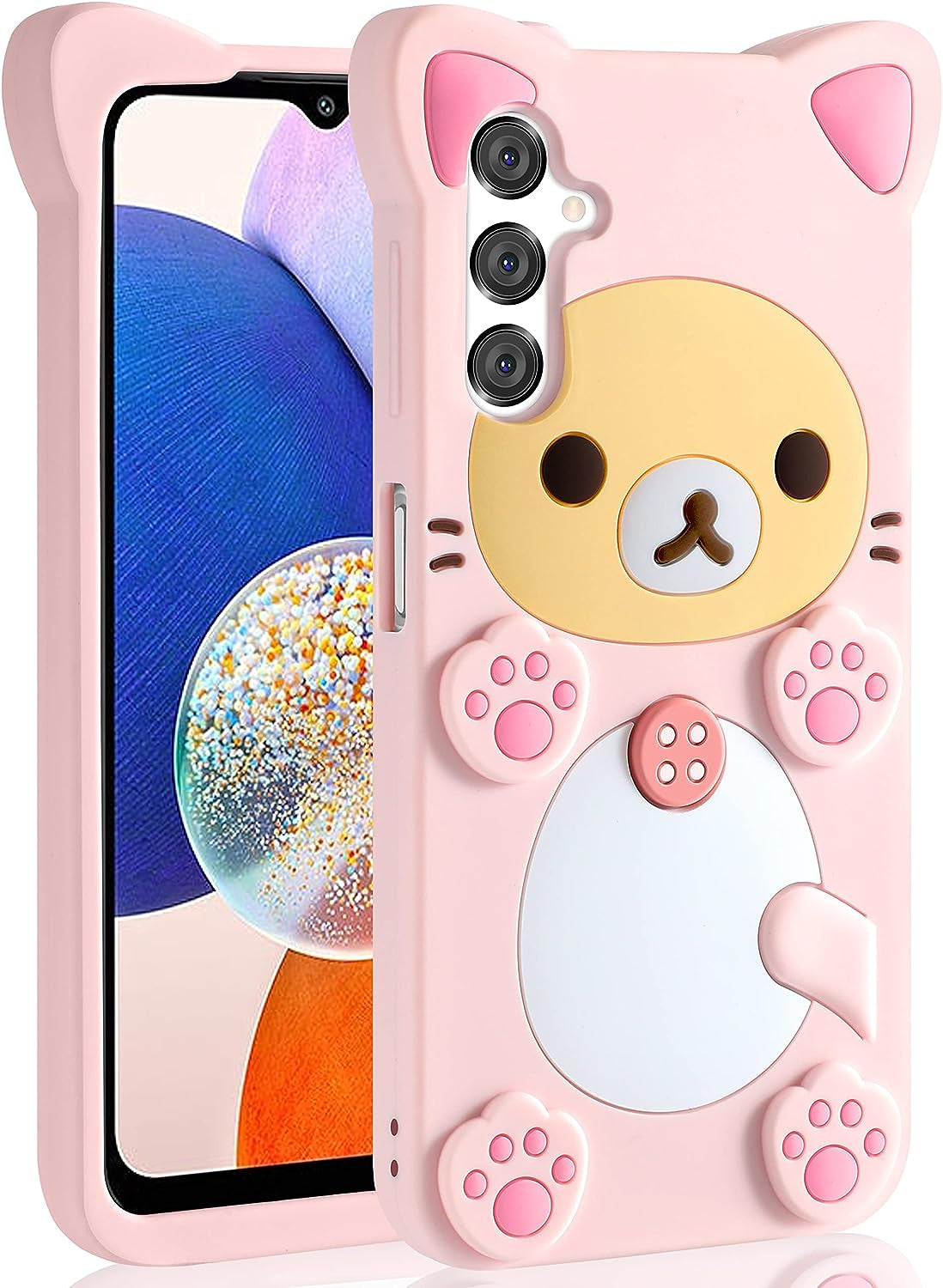 Stsnano Kawaii for Note 20 Ultra Case 3D Cute Cartoon Bear Phone Cases Fashion Cool Fun Funny Bear Soft TPU Covers for Samsung Galaxy Note 20 Ultra 5G 6.9" Silicone Cover for Women Girls Kids PK  STSNano Pk For Samsung Galaxy A14 5G 