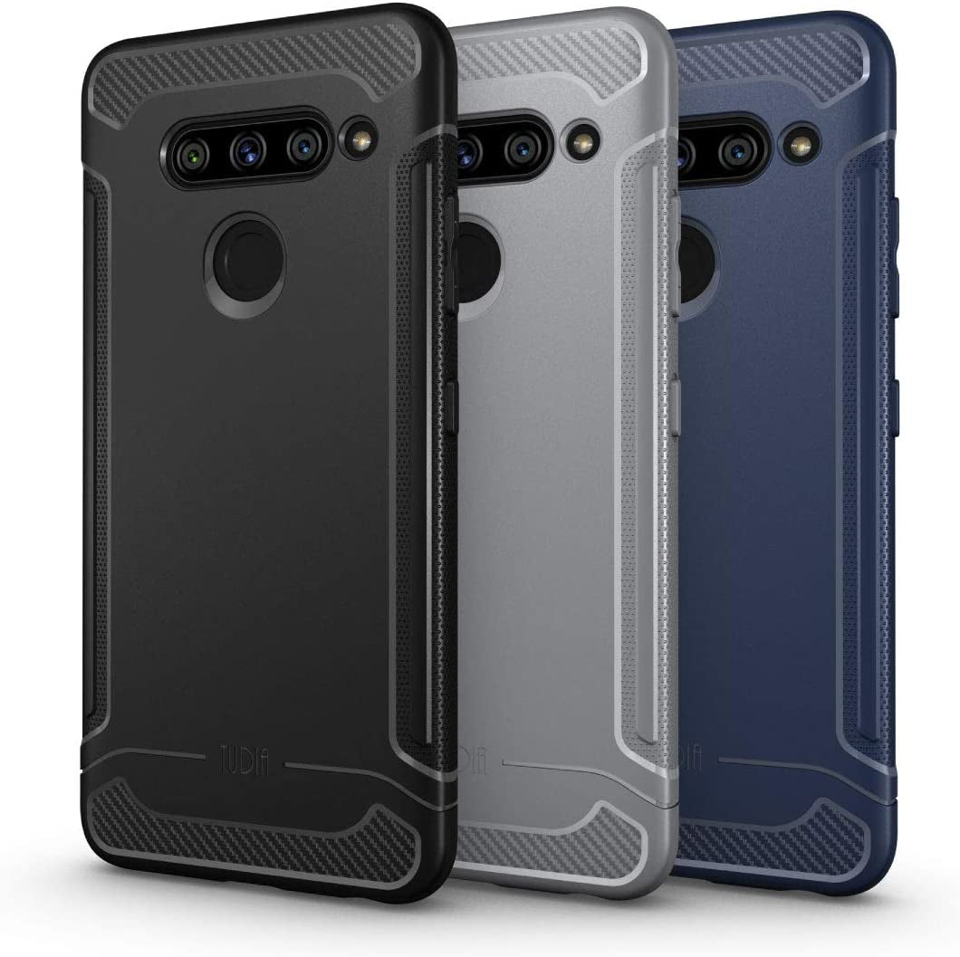 TUDIA Rugged Fit Compatible with LG V40 Thinq (2018), [Linn] Shockproof Lightweight TPU Scratch Resistant Slim Fit Non Slip Protective Case Cover - Gray  TUDIA   