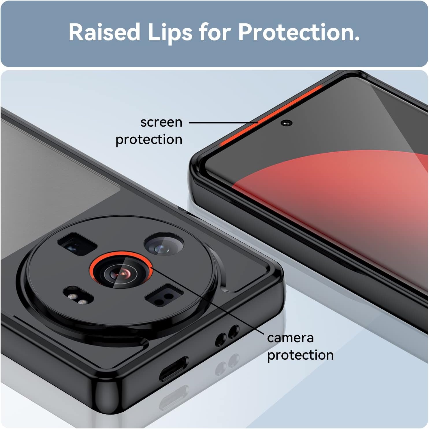 DFTCVBN Phone Case for Xiaomi 12S Ultra Case, 2203121C Case with HD Screen Protector, Soft Bumper with Clear Crystal PC Hard Back Shockproof Cover Cases for Xiaomi 12S Ultra 5G Black  DFTCVBN   