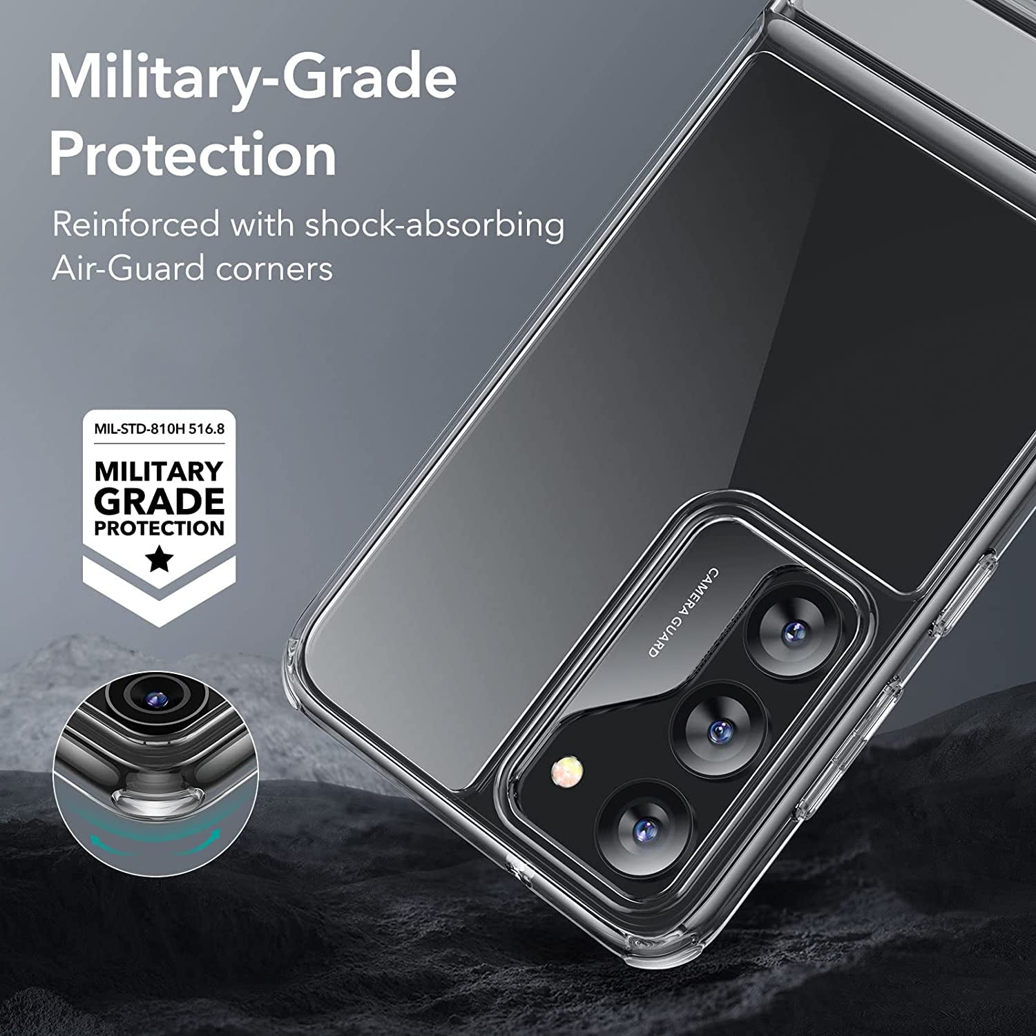 ESR for Samsung Galaxy S23 Case, Boost Kickstand S23 Case with 3 Stand Modes, Military-Grade Drop Protection, Supports Wireless Charging, Shockproof Slim Phone Cover with Patented Kickstand, Clear  Electronic Silk Road Corp   