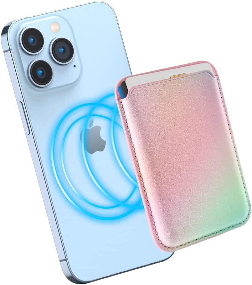 Magnetic Card Wallet Holder with Magsafe for Iphone 14 Pro Max/14 Plus/14 Pro/14, for Iphone 13 Pro Max/13 Pro/13/13 Mini, for Iphone 12/12 Pro/12 Max/12 Mini,Midnight  TWZKG Girl Powder  