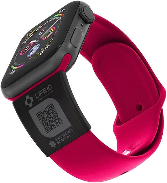 LIFE ID Sleeve Medical ID I Fits Apple Watch Bands & Fitbit Bands I Free Profile Dashboard I No Subscriptions Fees I Edit Information Anytime I 22Mm Wide  LIFE ID   