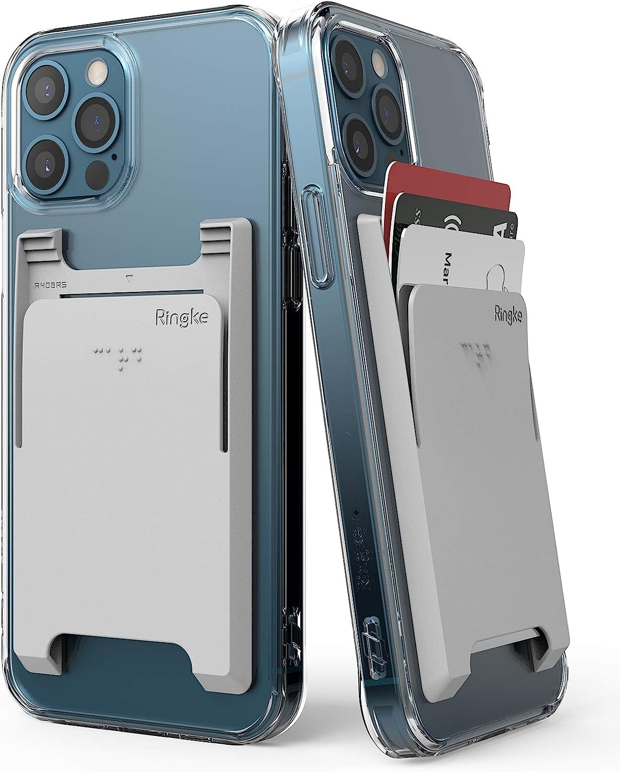 Ringke US VAR Slot Card Holder 1 Pack  Rearth Light Gray (Adhesive) Adhesive 