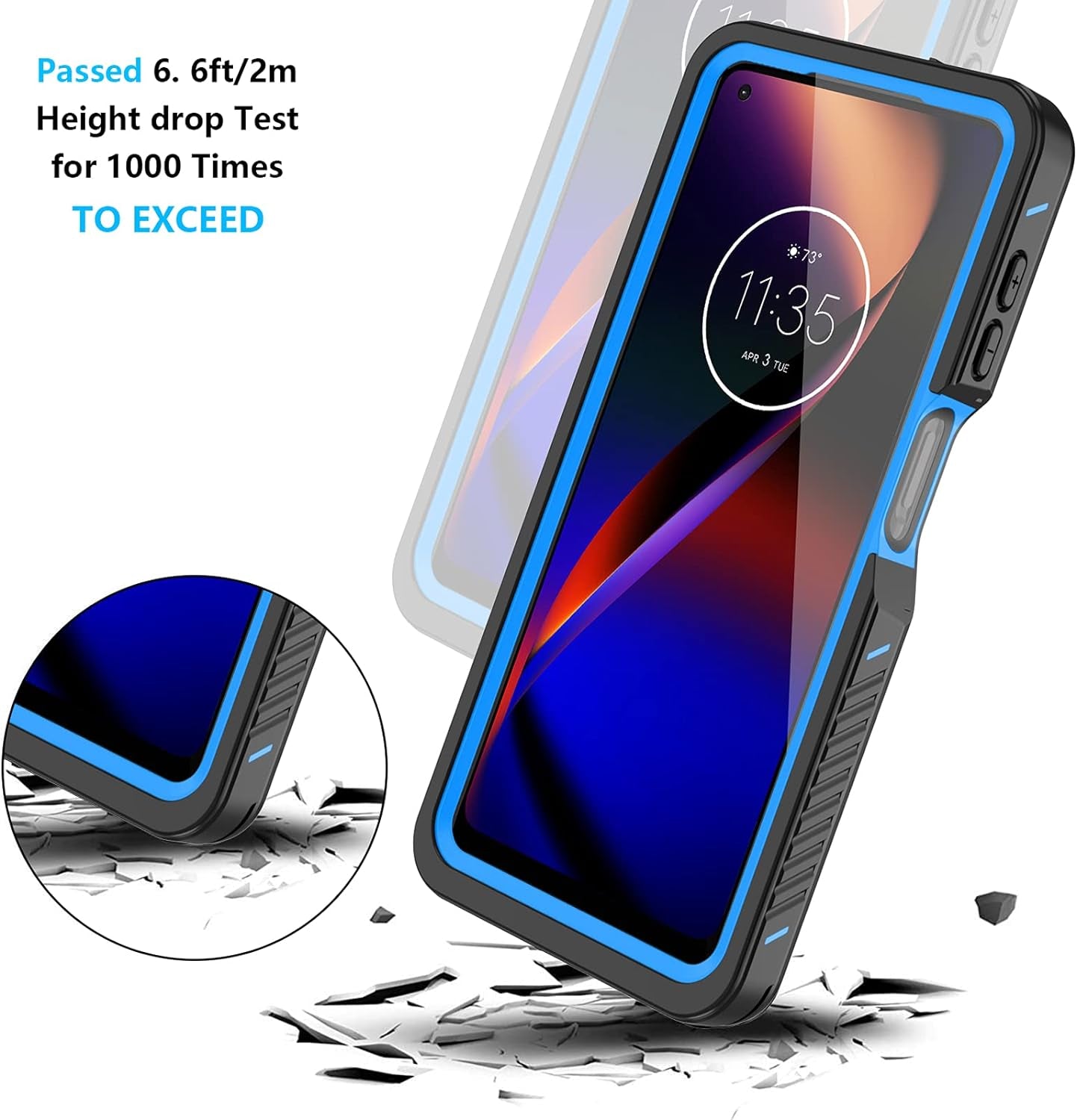 ANTSHARE for Motorola Moto G Power 2021 Case Waterproof, Built in Screen Protector 360° Full Body Heavy Duty Protective Shockproof IP68 Underwater Case for Moto G Power 2021 6.6Inch Blue  ANTSHARE   