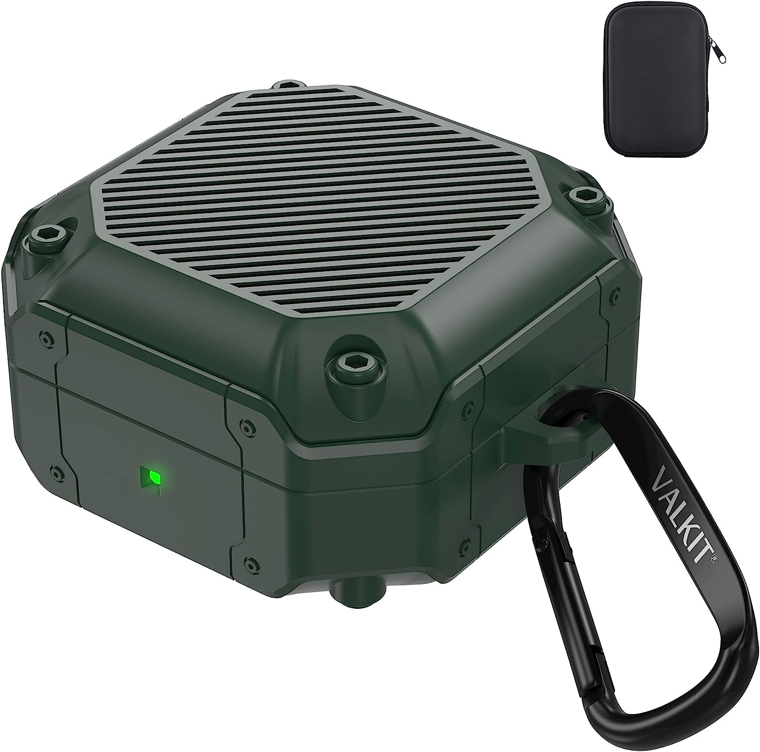 Valkit Compatible Samsung Galaxy Buds 2 Pro Case/Galaxy Buds Pro/2/Live Case Cover, Cool Military Full Body Shockproof Case with Keychain for Men Women Samsung Earbuds Protective Skin, Blue  VKT Green  