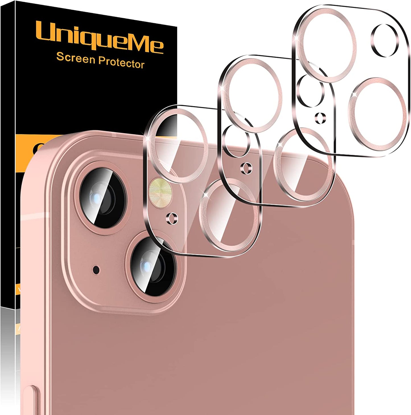 Uniqueme [3 Pack] for Iphone 13 / Iphone 13 Mini Camera Lens Protector, Tempered Glass [Case Friendly][New Version][Scratch-Resistant][Easy Installation] - Black Circle  UniqueMe   