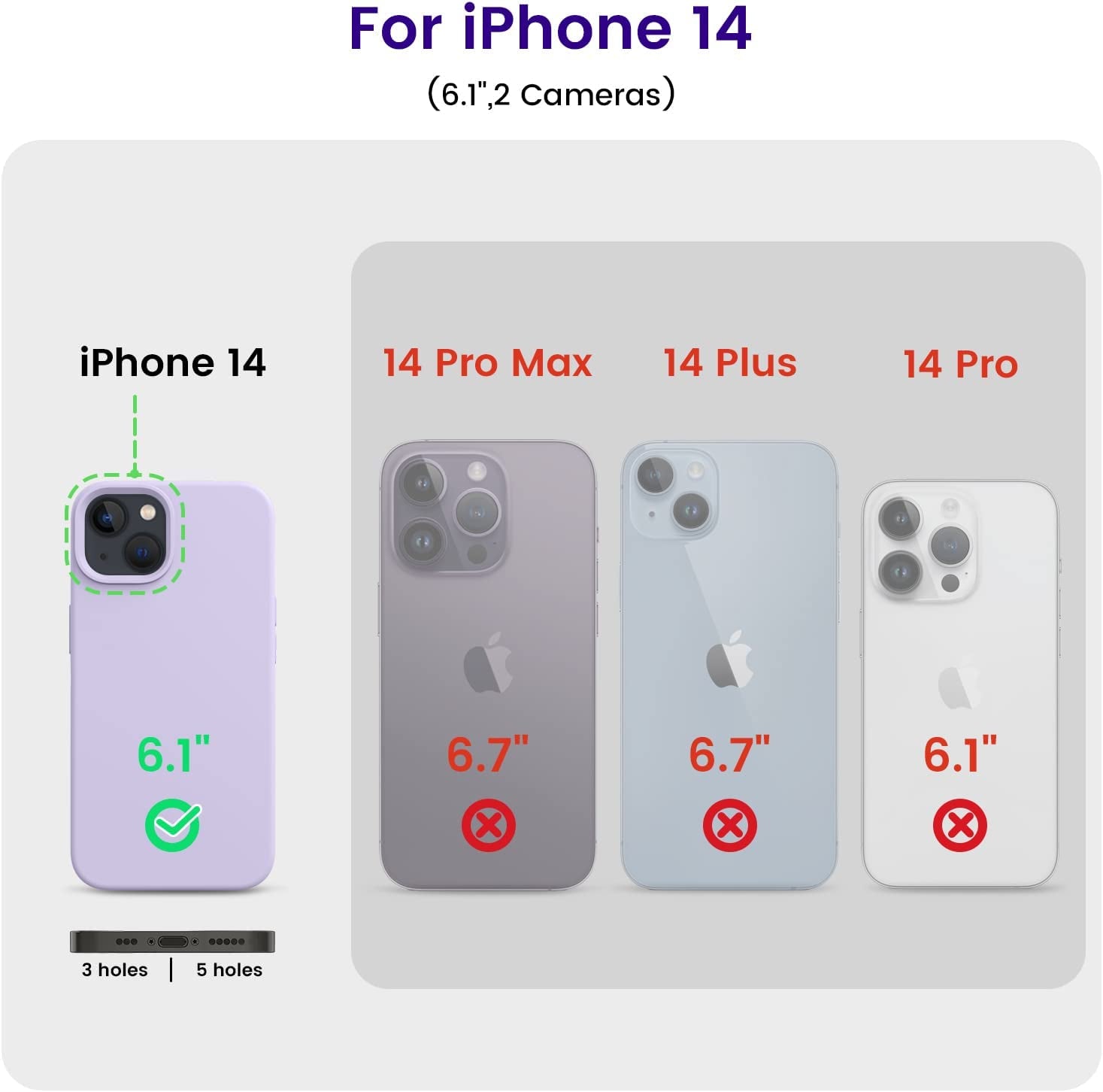 OTOFLY Designed for Iphone 14 Case, Silicone Shockproof Slim Thin Phone Case for Iphone 14 6.1 Inch (Cloud Mauve)  OTOFLY Direct   