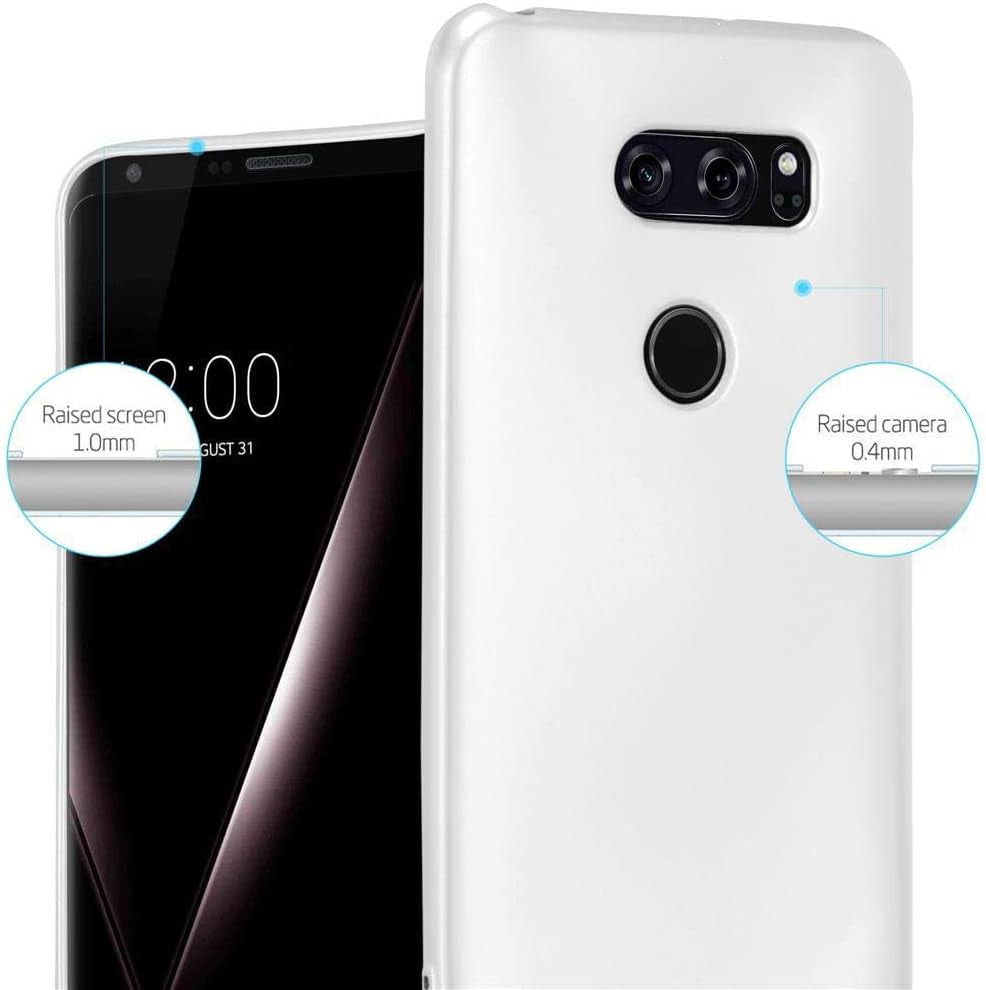 Cadorabo Case Compatible with LG V30 in Metallic Silver - Shockproof and Scratch Resistant TPU Silicone Cover - Ultra Slim Protective Gel Shell Bumper Back Skin  Cadorabo   