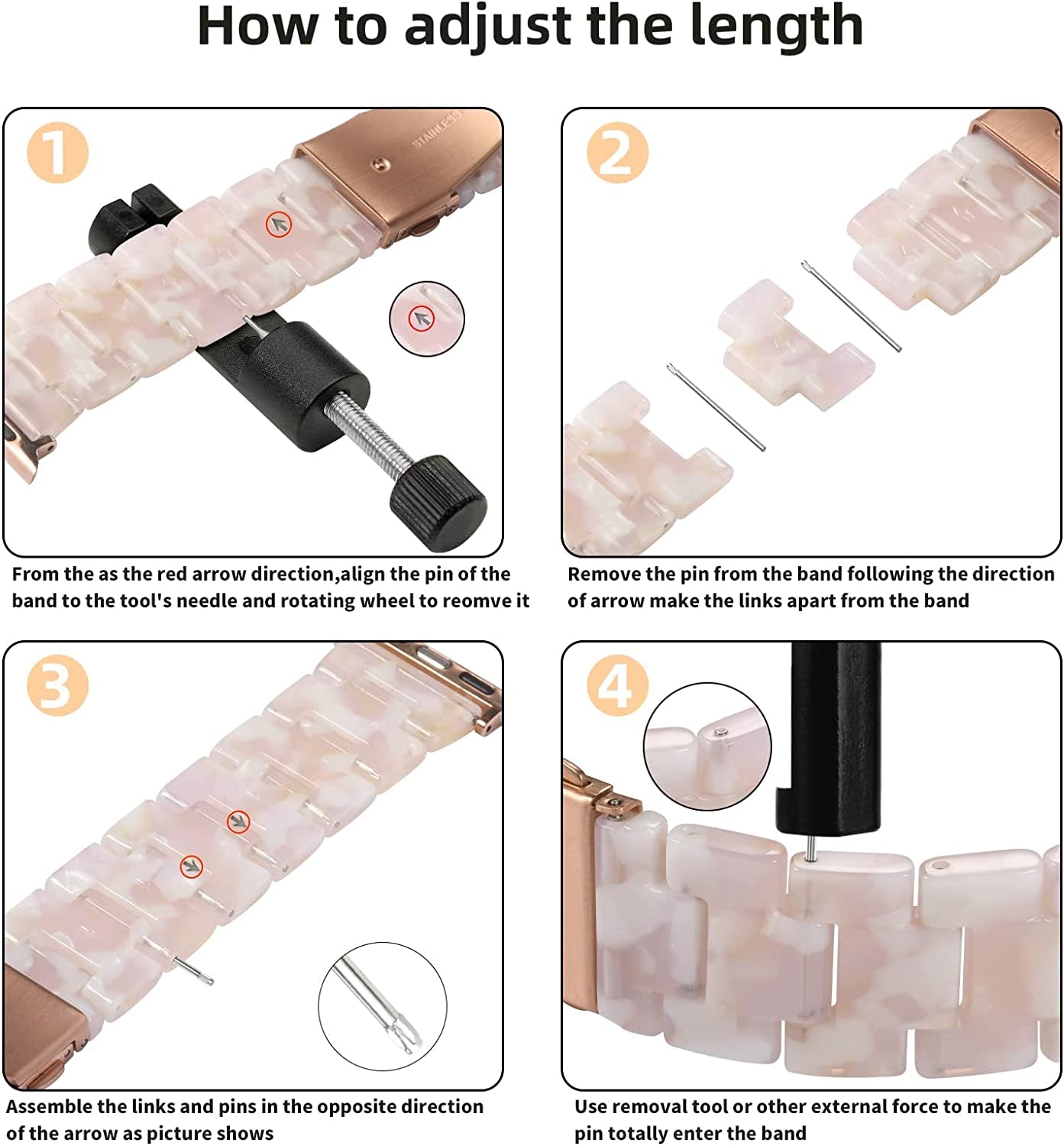 GEAK Resin Strap Compatible with Apple Watch Band 40Mm 38Mm 44Mm 42Mm 41Mm 45Mm Women Men, Light Resin Bracelet Iwatch Bands with Stainless Steel Buckle Replacement for Iwatch Series 7 6 5 4 3 2 1 SE  GEAK   