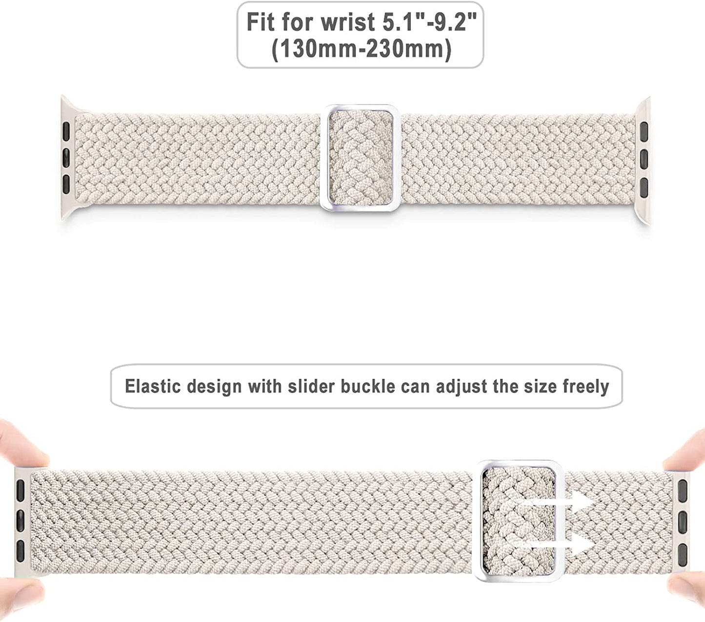 Braided for Apple Watch Band 45Mm 41Mm 40Mm 44Mm Iwatch Bands 38Mm 42Mm Men/Women,Solace Stretchy Sport Solo Loop Strap Wristband for Apple Watch Ultra 49Mm Series 8/7/6 5/4/3/2/1/SE 40 44 45 Mm  Wowstrap   