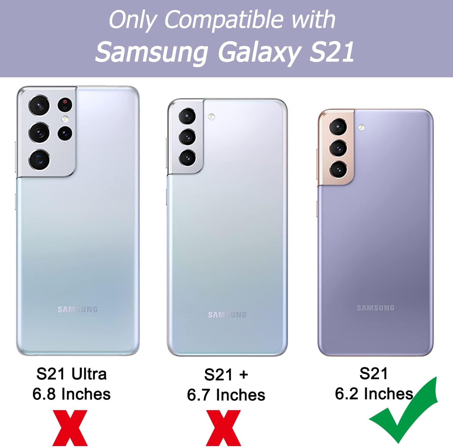 Vanjua [2 Pack] Cases for Samsung Galaxy S21 Case, Slim Full-Body Stylish Silicone Protective Cover for Galaxy S21 5G 6.2 Inch Phone Case (Pink+Violet)  Vanjua   