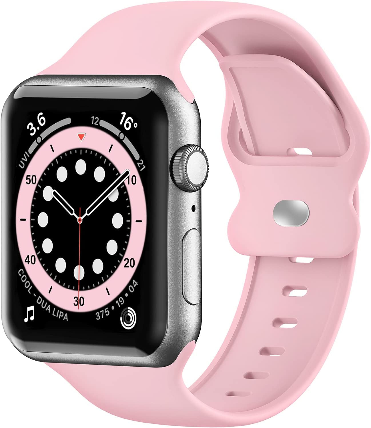 Upgrade Bands Compatible with Apple Watch Band 42Mm 44Mm 45Mm for Women Men-Soft Silicone Replacement Sport Watch Strap for Iwatch SE Series 7 6 5 4 3 2 1-Wristband  Gleiven Pink Sand 42 mm/44 mm/45 mm 
