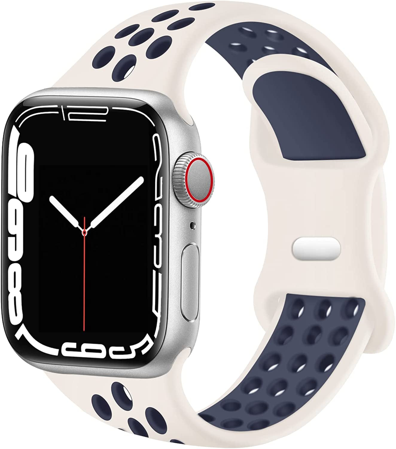 SVISVIPA Sport Bands Compatible for Apple Watch Bands 49Mm 45Mm 44Mm 42Mm 41Mm 40Mm 38Mm,Breathable Soft Silicone Sport Women Men Replacement Strap Compatible with Iwatch Ultra & SE & Series 8/7/6/5/4/3/2/1  SVISVIPA Starlight Mianightblue 38mm/40mm/41mm 