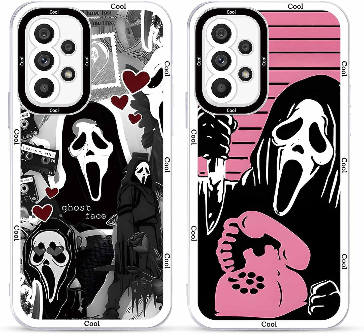 2 × Phone Case for Samsung Galaxy S20/S11E Case Clear 6.2",Scream Horror Movie Printed, Cute Skull Pattern Design Transparent Cases for Women Men Girls, Soft TPU Funda for Samsung S20/S11E,Ghost Face  DZY US Samsung Galaxy A53 (5G)  