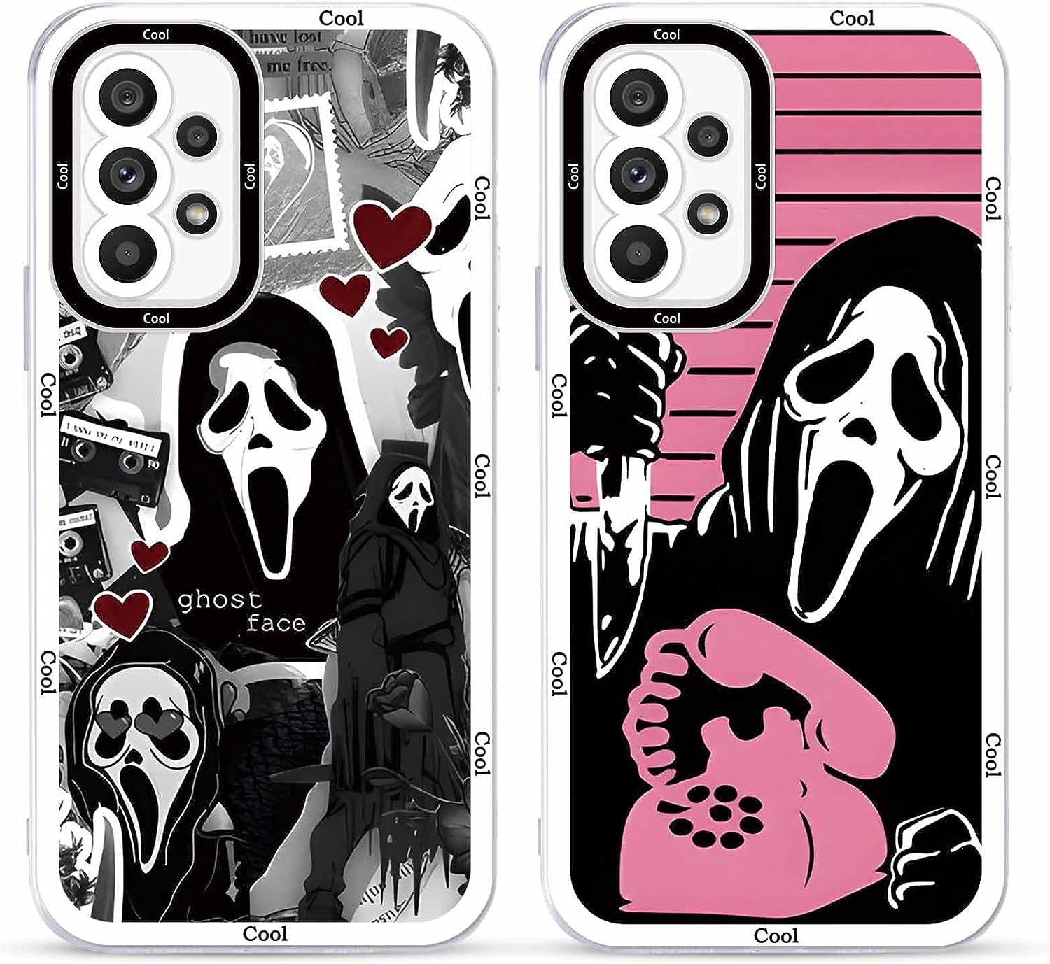 2 × Phone Case for Samsung Galaxy S20/S11E Case Clear 6.2",Scream Horror Movie Printed, Cute Skull Pattern Design Transparent Cases for Women Men Girls, Soft TPU Funda for Samsung S20/S11E,Ghost Face  DZY US Samsung Galaxy A53 (5G)  