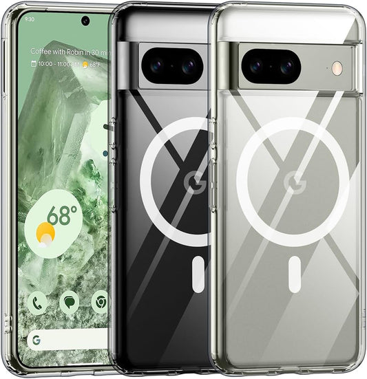 TIANNIUKE Magnetic Case for Google Pixel 8, Translucent Matte Anti-Fingerprint,Compatible with Magsafe,Slim Fit Shockproof Protective Phone Case for Pixel 8 Case (Clear)  TIANNIUKE   