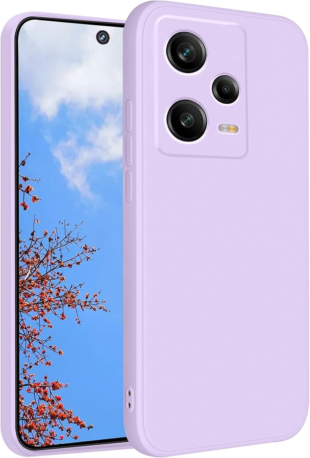 Yarxiawin Compatible with Xiaomi Redmi Note 12 Pro Case Silicone Purple, Xiaomi Redmi Note 12 Pro Phone Case Silicone Soft Thin Case Anti-Fingerprint Shockproof Cover (Black)  Yarxiawin Purple  