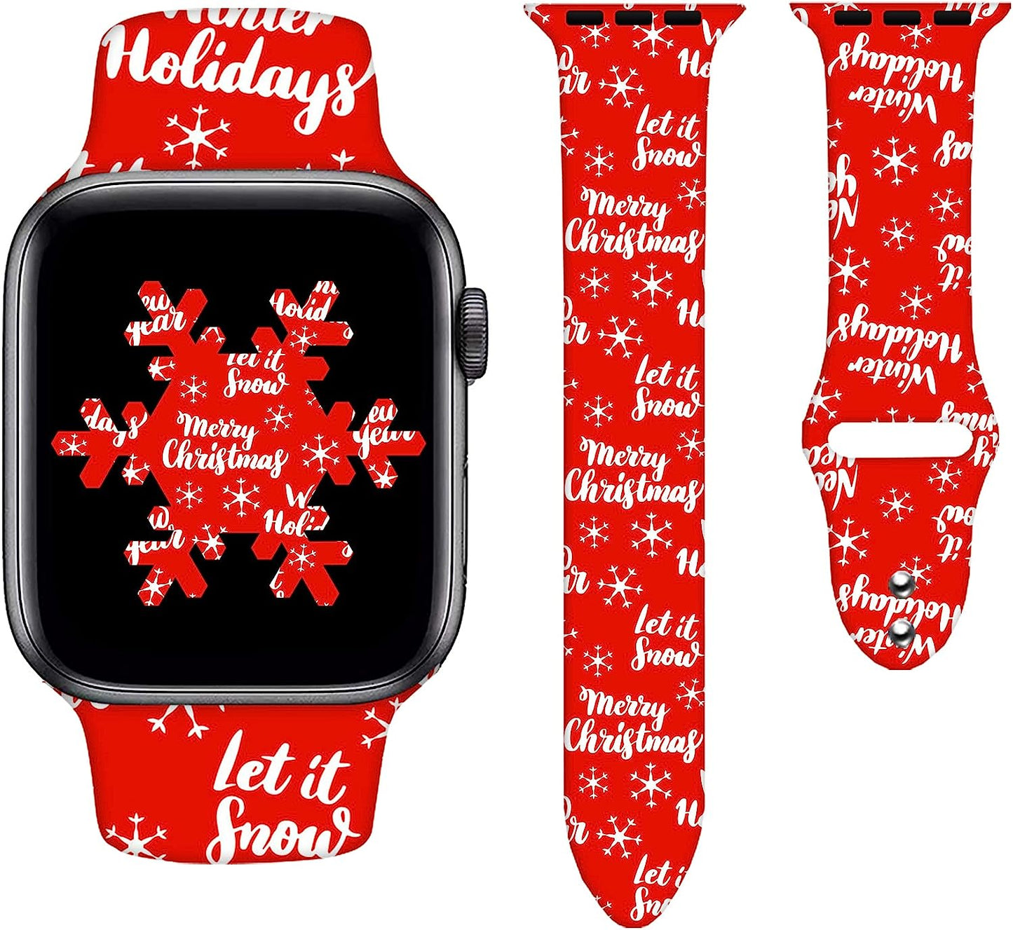 Watch Bands Compatible Apple Watch for Women Men, Adjustable Smart Watch Band Soft Silicone Wristbands Replacment Strap for Watch Series 7 6 5 4 3 2 1  KASDBY Christmas 2 38mm/40mm/41mm 