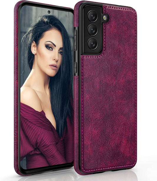 LOHASIC for Galaxy S22+ 5G Case, Luxury Elegant PU Leather Flexible Bumper Rugged Non-Slip Grip Shockproof Full Body Protective Cover Women Cases for Samsung Galaxy S22+ plus 6.6 Inch (2022) - Magenta  LOHASIC   