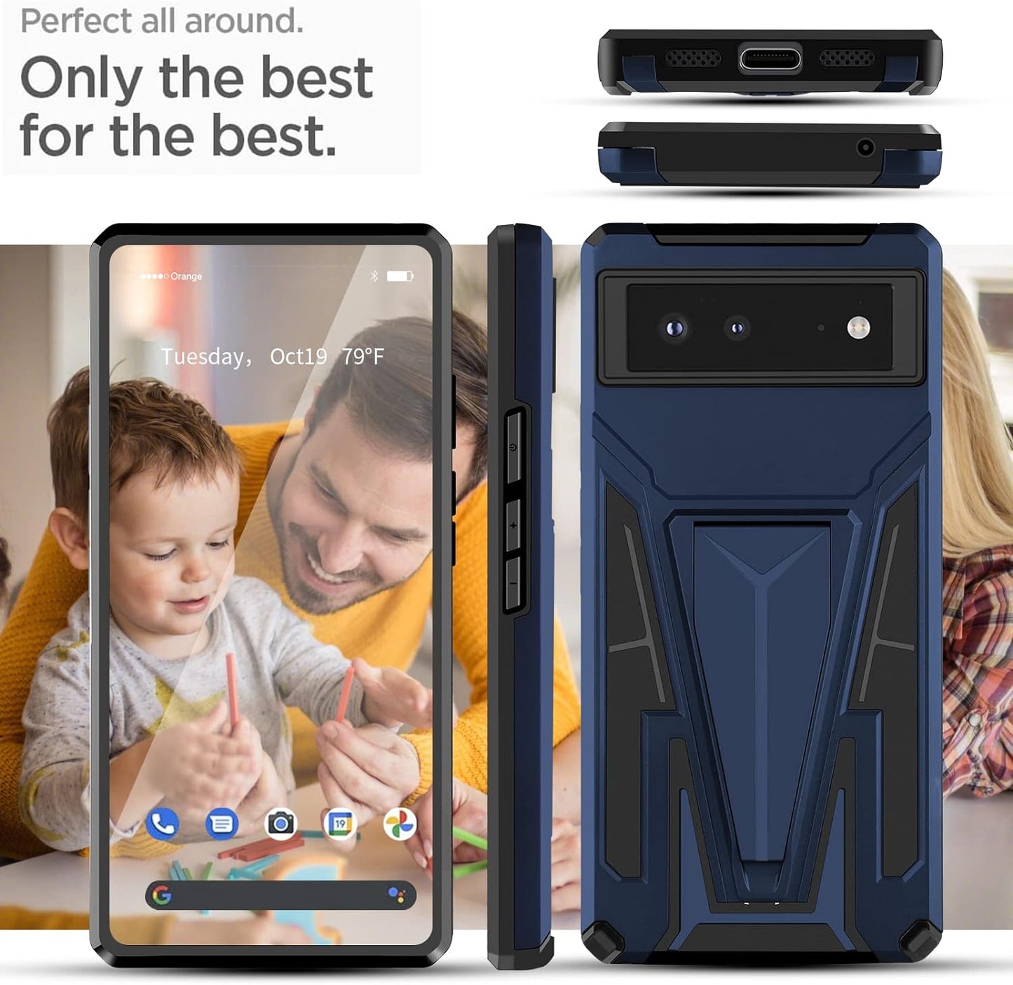 Aicase Compatible with Google Pixel 6 Case (2021) Kickstand with Car Magnetic Heavy Duty Military Grade Protection Shockproof Protective Cover for Google Pixel 6  AICase   