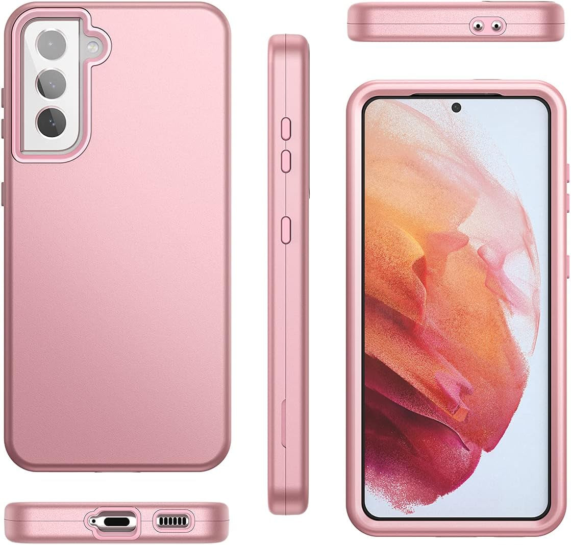 Welovecase for Samsung Galaxy S21 5G Case, Cover 3 in 1 Full Body Heavy Duty Protection Hybrid Shockproof TPU Bumper Three Layer Protective Case for Samsung Galaxy S21 6.2 Inch Rose Gold  WeLoveCase   