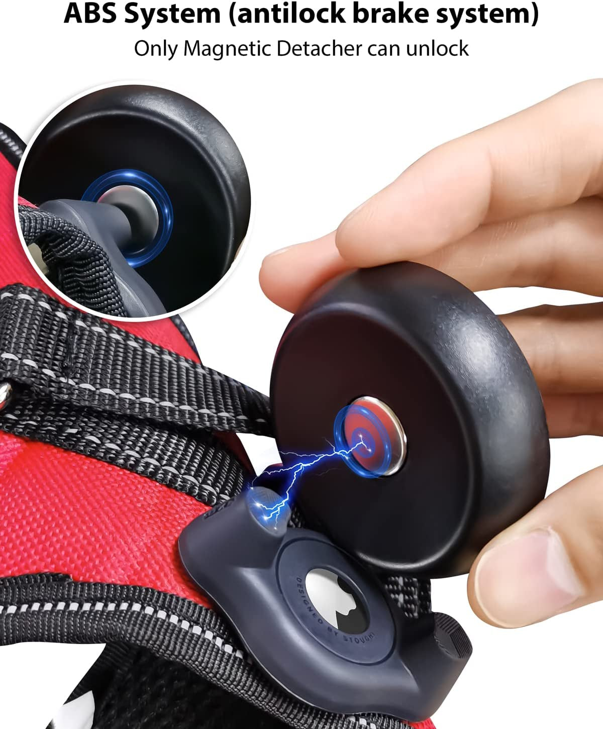 Airtag Holder Fit All Dog Collars Harness , Stouchi Innovative Style Protective Airtag Case with Pins Fixing Buckle for Iphone, Airtag Pet, Dog and Cat Airtag Mount  COSCOD   