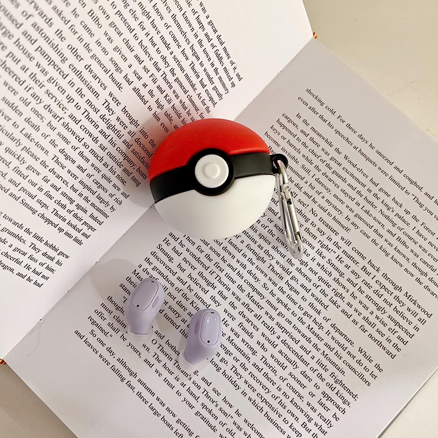 Compatible with Samsung Galaxy Buds2 Pro(2022)/Galaxy Buds Live(2020)/Galaxy Buds Pro(2021)/Galaxy Buds 2 (2022) Charging Box,Cute 3D Cartoon Poke Ball Earphone Case,Soft Silicone Case with Hook  AOLABOKY   