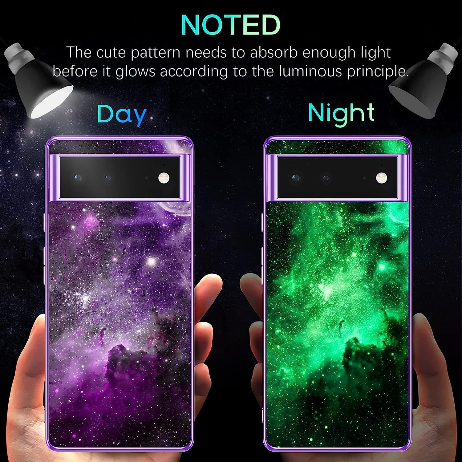 BENTOBEN Pixel 6 Case, Google Pixel 6 Case, Slim Fit Glow in the Dark Soft Flexible Bumper Protective Shockproof anti Scratch Non-Slip Cute Case Cover for Google Pixel 6 (2021) 6.4 Inch, Purple Nebula  BENTOBEN   