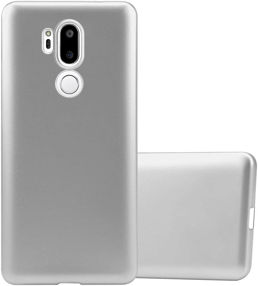 Cadorabo Case Compatible with LG G7 Thinq in Metallic Grey - Shockproof and Scratch Resistant TPU Silicone Cover - Ultra Slim Protective Gel Shell Bumper Back Skin  Cadorabo Metallic Silver  