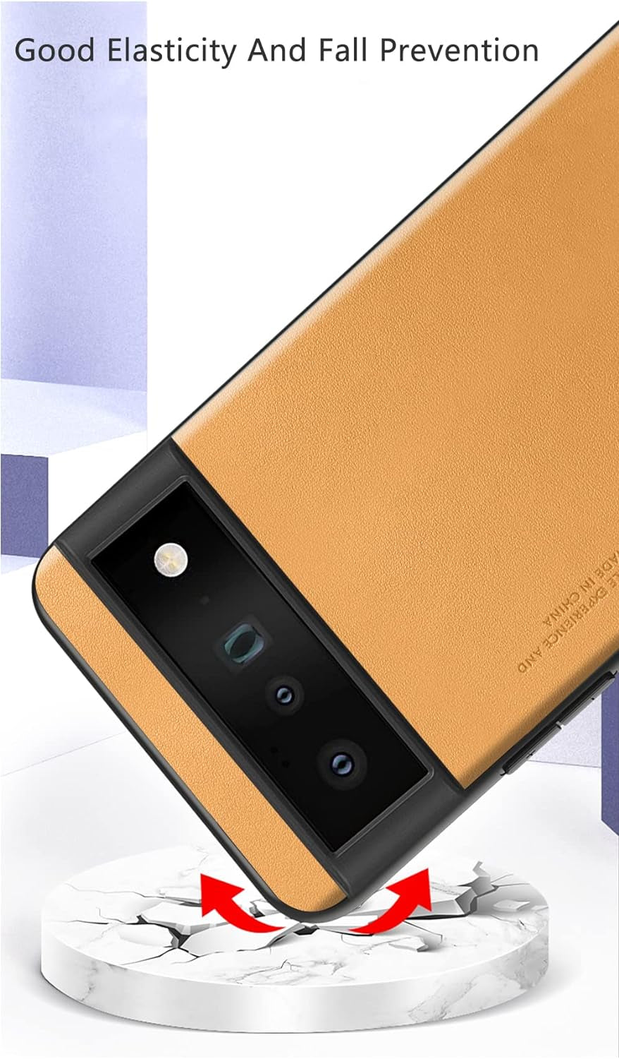 Puxssul for Google Pixel 6 Case 5G (2021), Soft TPU Artificial Leather Case,Extremely Light Ultra-Light Camera Protection Leather Cover Case for Google Pixel 6 5G (Yellow)  Puxssul   