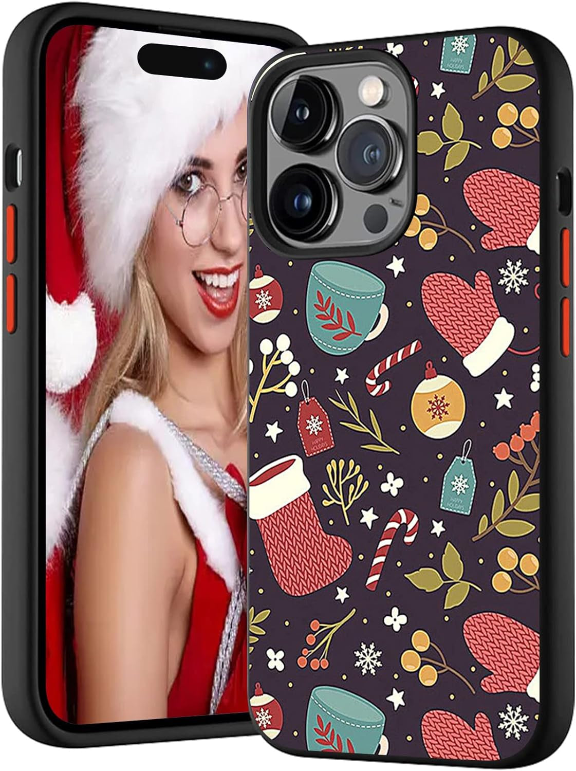 SINQERISHT Christmas Case Compatible with Samsung Galaxy S21 plus Phone Cases Hybrid Hard PC Soft TPU Bumper Full Body Shockproof Protective Cute Xmas Cover(Santa Claus)  SINQERISHT Christmas Socks Galaxy S21 Fe 