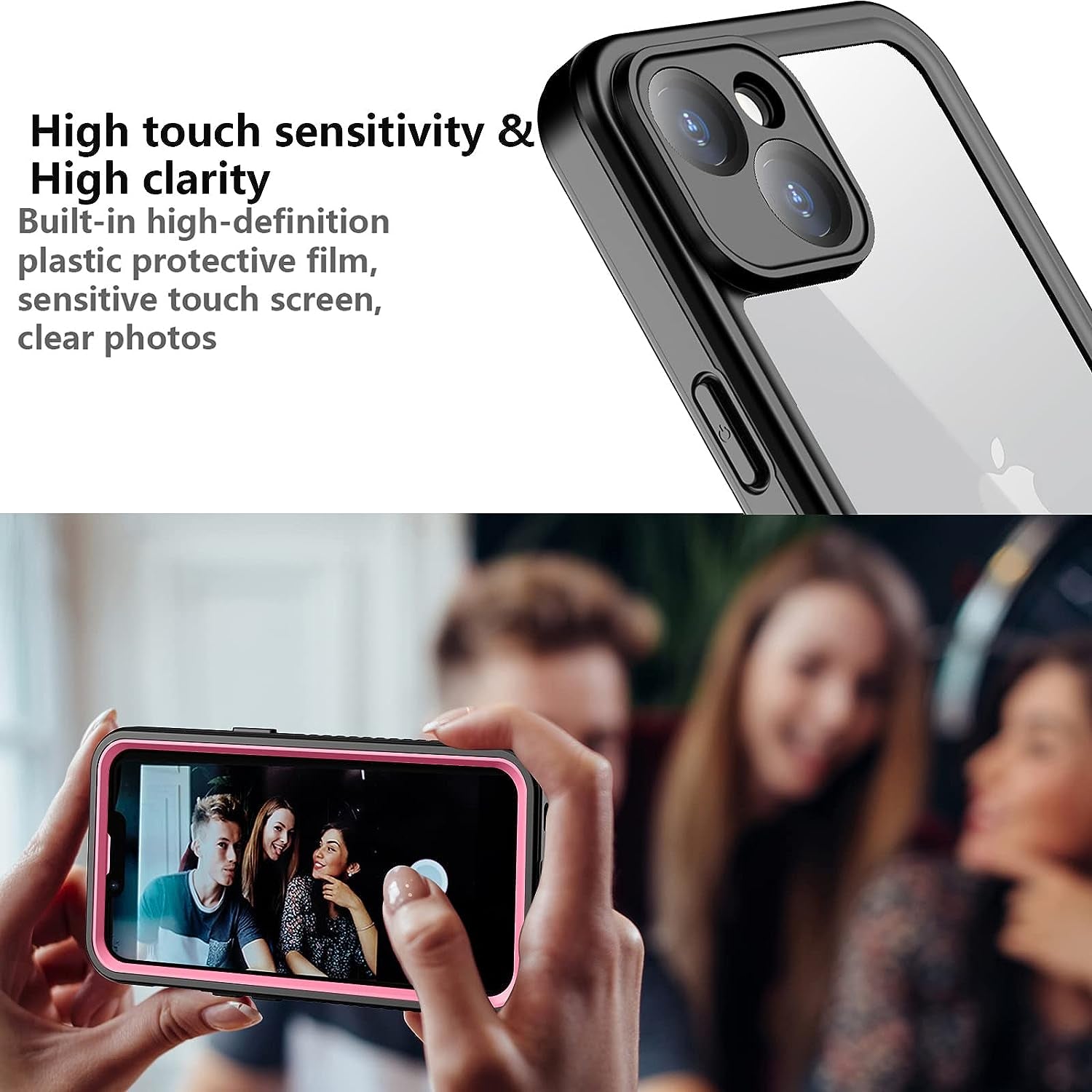 AMILIFECASES Clear Iphone 14 plus Case,With Screen Protector,Waterproof Iphone 14 plus Protective Case for Men Women,Apple Iphone 14 plus Phone Case Heavy Duty Shock Proof  AMILIFECASES   