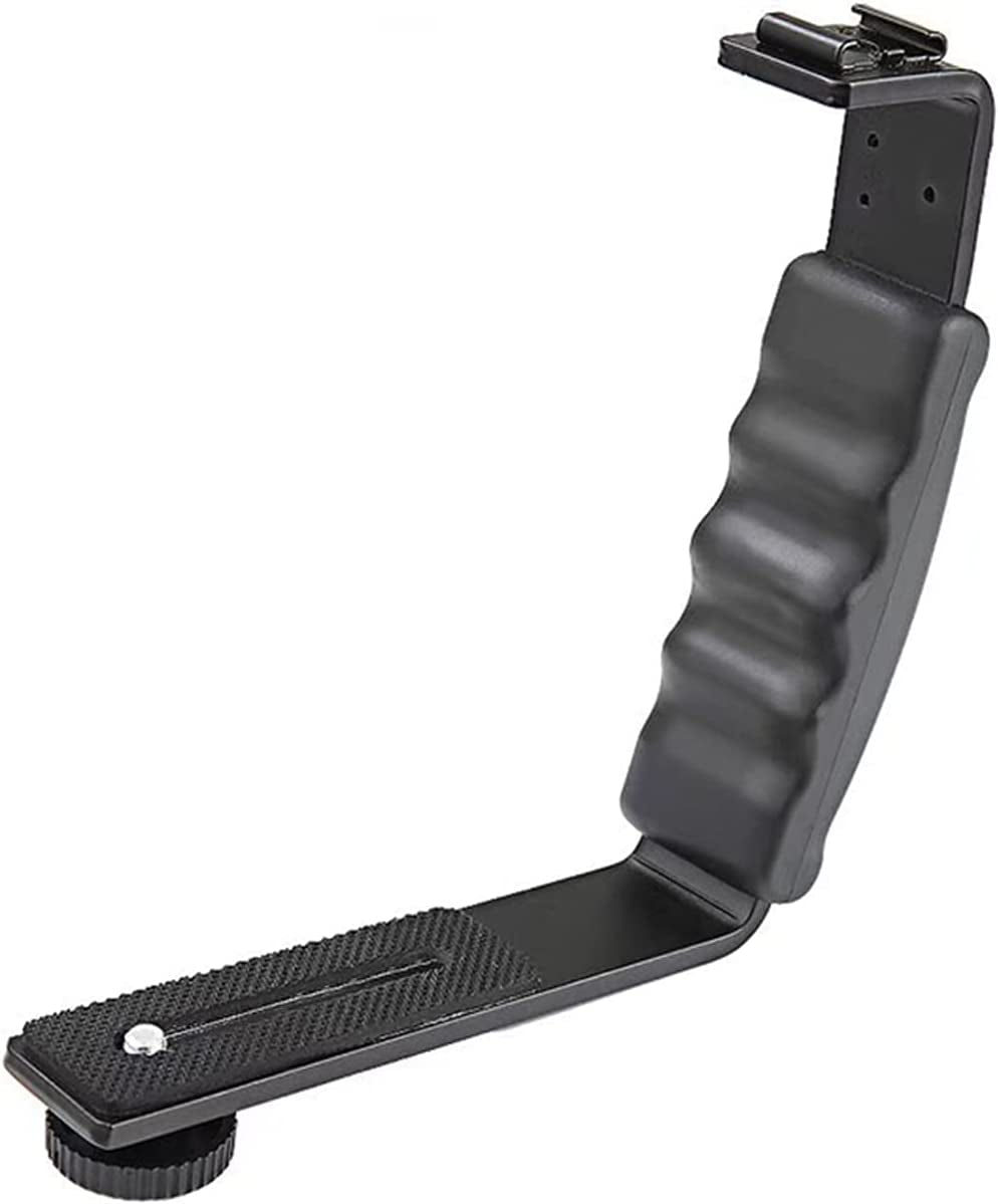 XIXIAN Handheld L-Shaped Gimbal Expansion Bracket Holder with 2 Hot Shoe Mounts Accessory Replacement for Mobile Smooth 4 Gimbal Stabilizer for Microphone Video Light  XIXIAN   