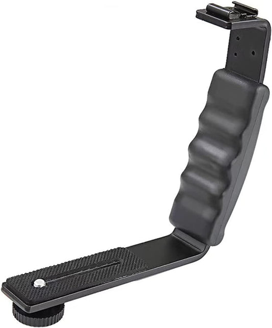 XIXIAN Handheld L-Shaped Gimbal Expansion Bracket Holder with 2 Hot Shoe Mounts Accessory Replacement for Mobile Smooth 4 Gimbal Stabilizer for Microphone Video Light  XIXIAN   