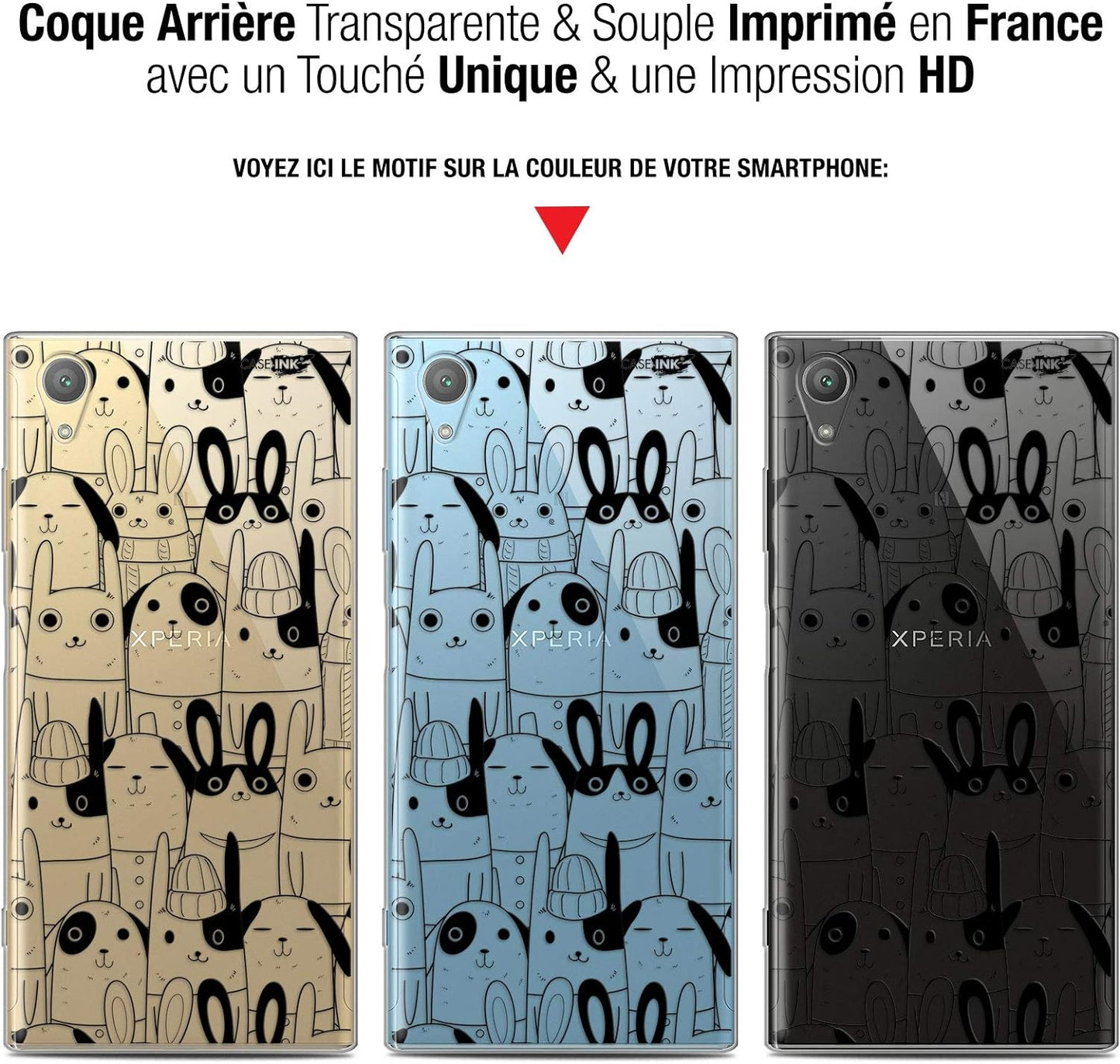 Sony Xperia XA1 plus 5.5" Case, Ultra Slim Black Rabbit Phone Case Cover  Clubcase SARL   