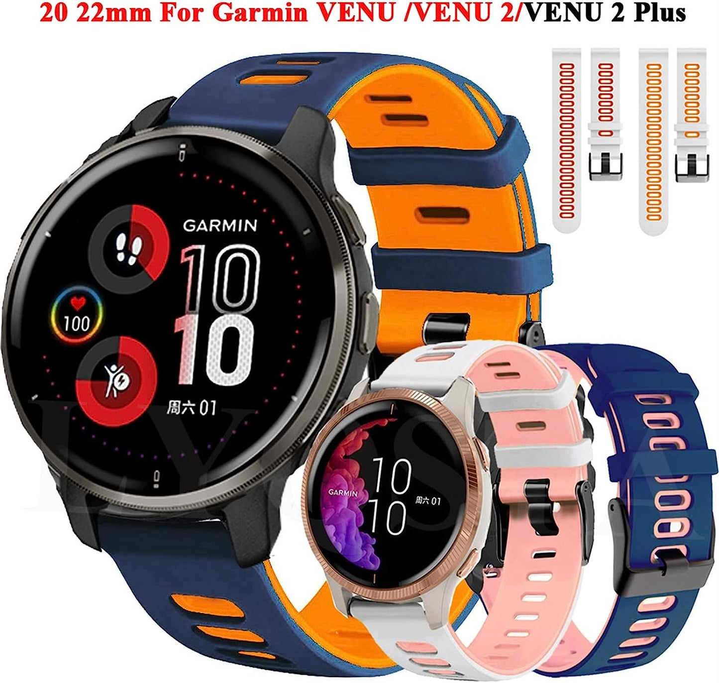 MURVE Smart Watch Strap for Garmin VENU 2 plus Wrist Band VENU/VENU2 Forerunner 245 645 Watchband Bracelet Silicone 20 22Mm Belt  MURVE   