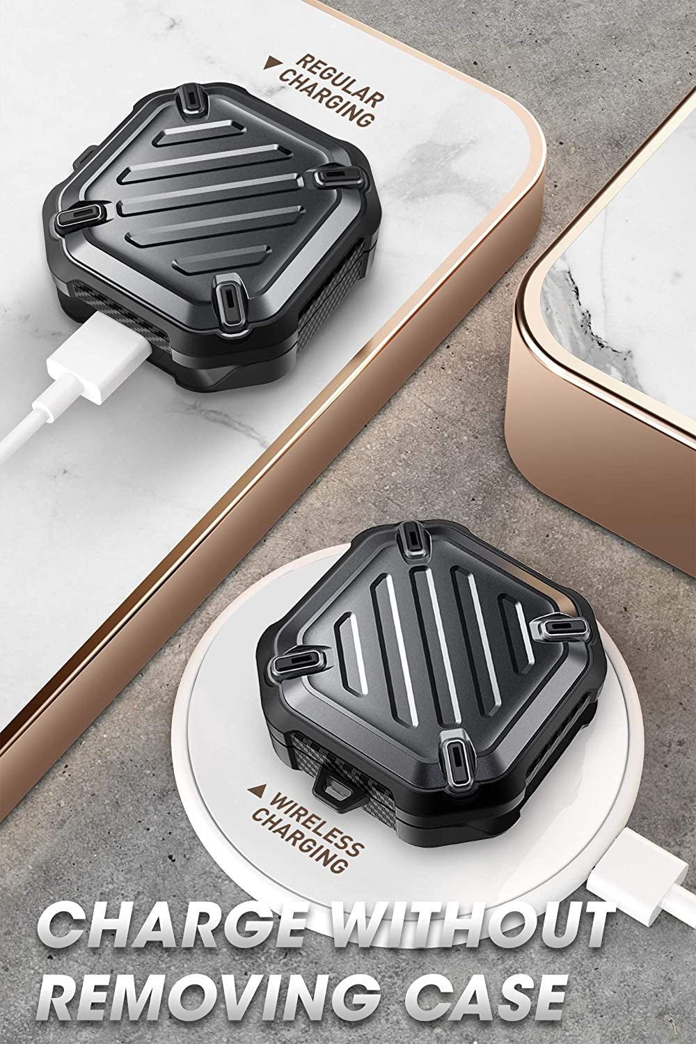 SUPCASE Unicorn Beetle Pro Case for Galaxy Buds 2 Pro / Galaxy Buds 2 / Galaxy Buds Pro / Galaxy Buds Live, Full-Body Rugged Protective Case with Carabiner (Black)  SUPCASE   