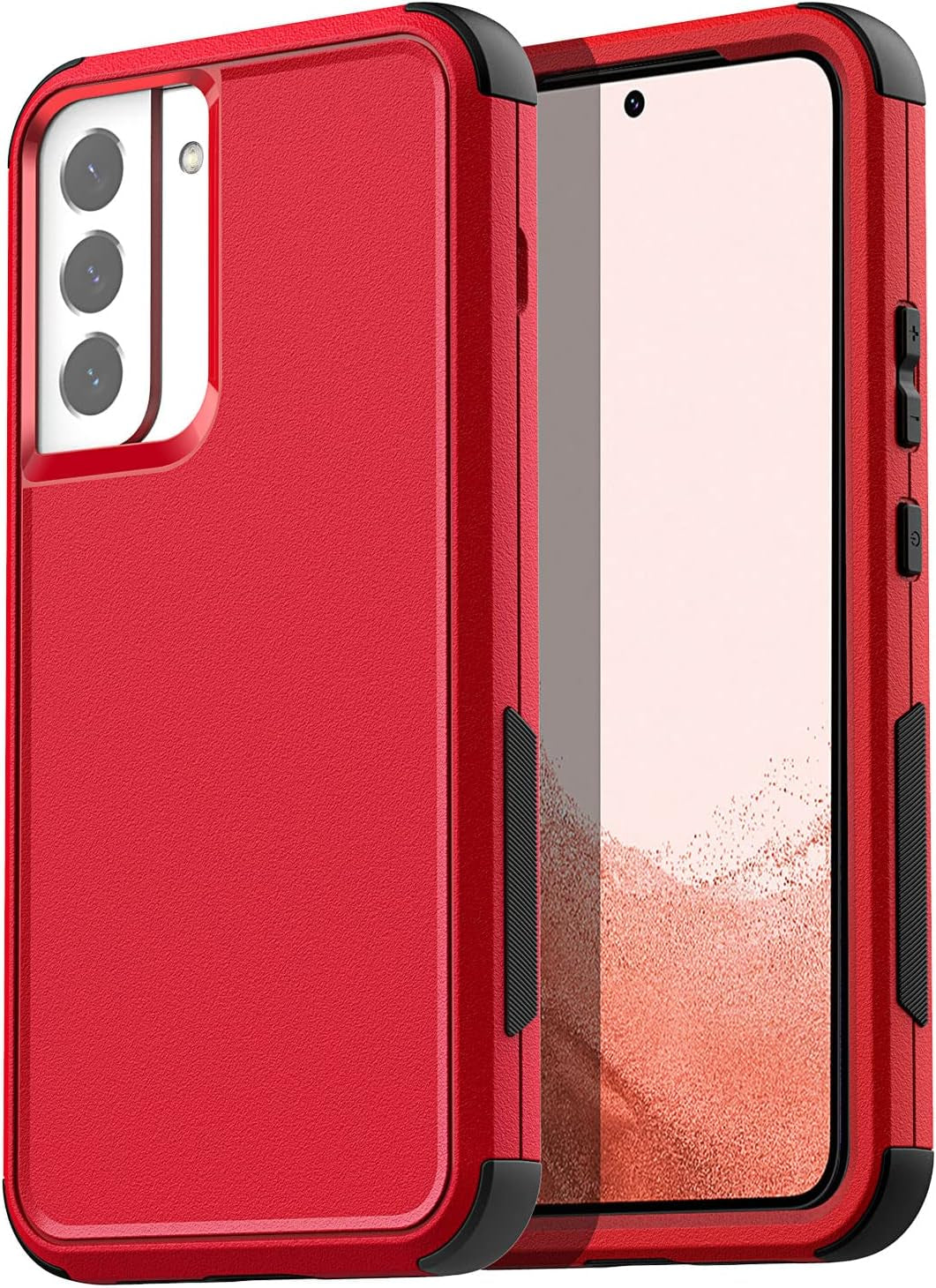 Aicase for Galaxy S22 plus Case with Screen Protector, Heavy Duty Drop Protection Full Body Rugged Shockproof/Dust Proof Military Protective Tough Durable Phone Cover for Samsung Galaxy S22 plus 6.6“  AICase Red / Black  