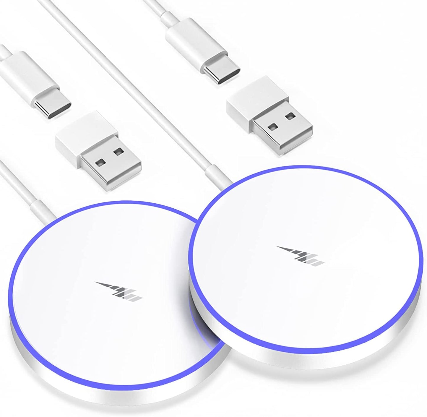 2 Pack Magnetic Wireless Charger Max 15W Fast Apple Mag-Safe Charger for Iphone 14/13/12 Pro/Max/Plus and Airpods 3/2/Pro Mag Safe Magnet Charging Pad with 5Ft Dual Charging Port Cable  Shenzhen USV Technology Co.,Ltd   